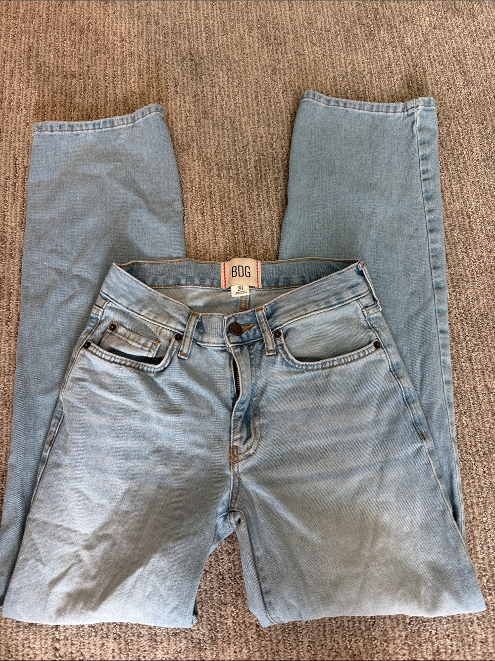 BDG Light Blue High-Rise Straight Jeans - size 24